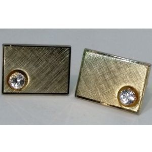 Vintage Anson Gold Plated Rock Crystal Cufflinks
